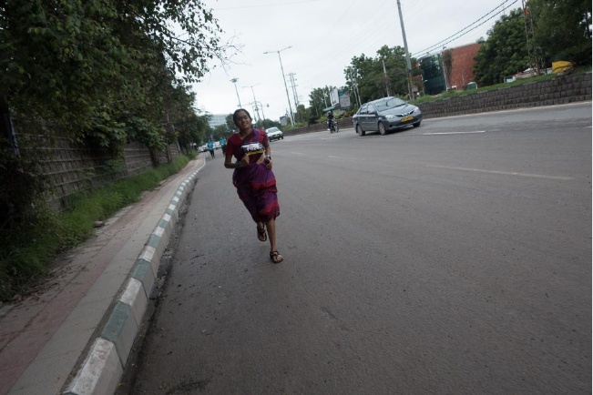Jayanthi happy with empty roads after the IIIT junction left turn