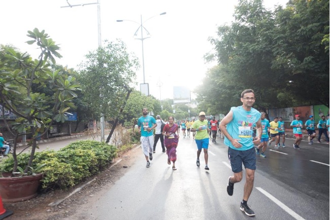 Running with friends Uday and Anupa